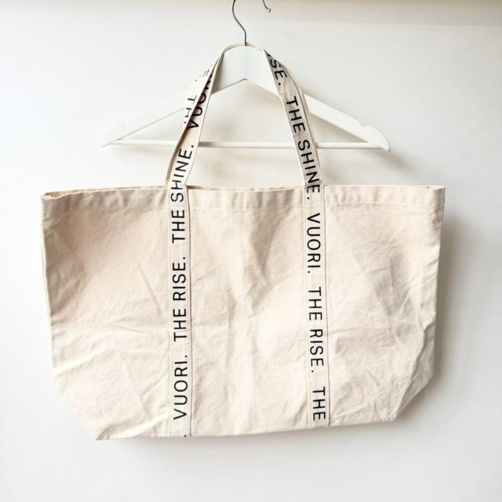 Vuori “The Rise The Shine” Canvas Cream Beach Tote Bag
